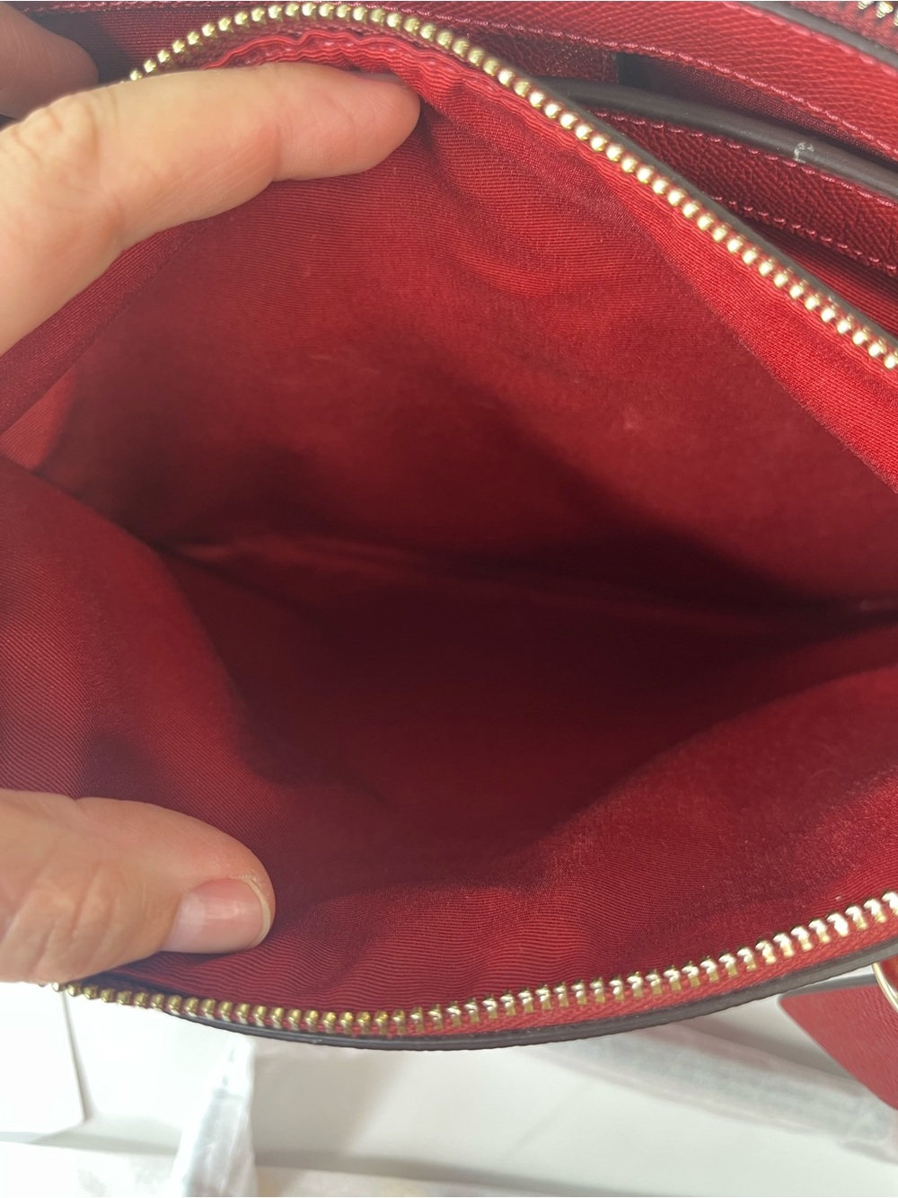 Coach Brooke Carryall Washed Red Crossgrain Leather Shoulder Bag Crossbody Purse - Picture 13 of 13